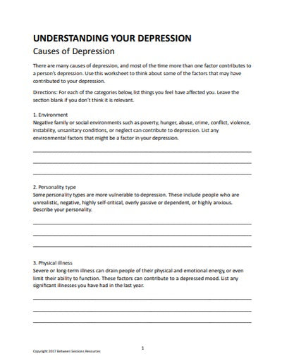 Overcoming Depression Therapeutic Assignment Workbook (PDF)