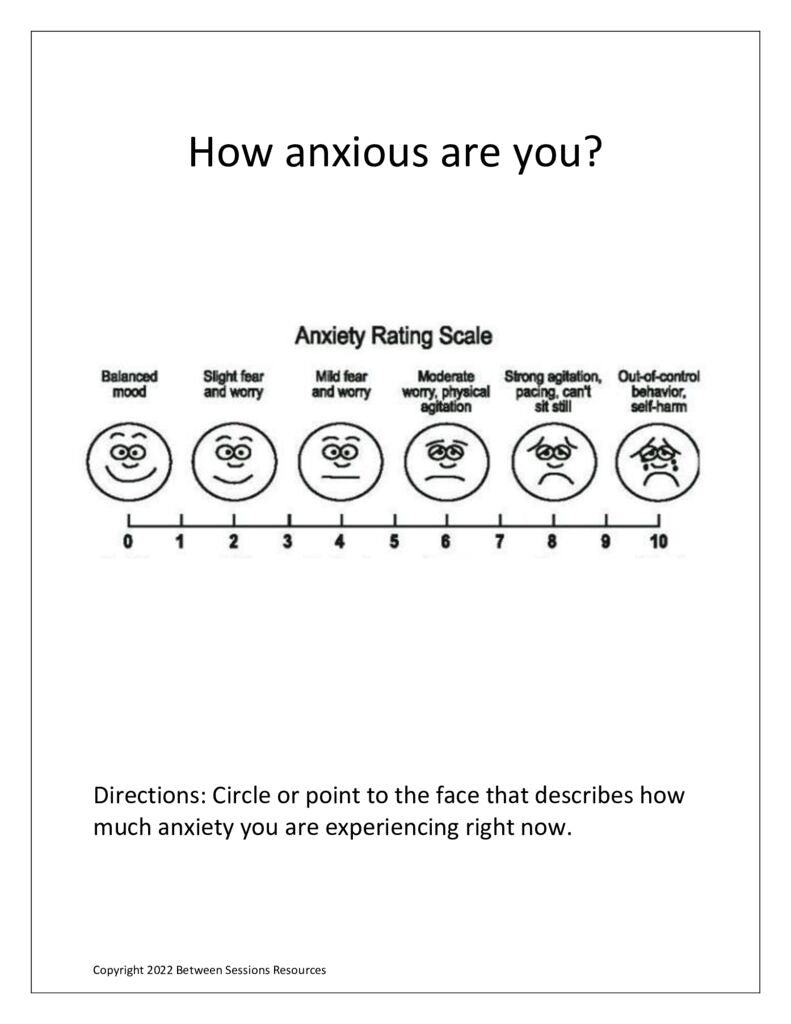 Rate Worry Anxiety Scale (faces) – The Counseling Store