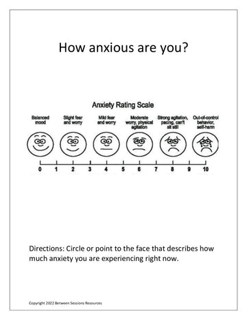 Anxiety Scale (faces) – The Counseling Store