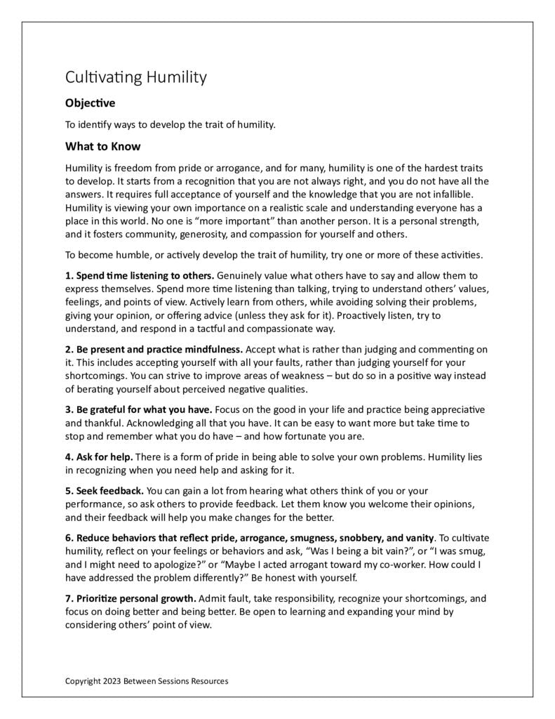 Cultivating Humility – The Counseling Store
