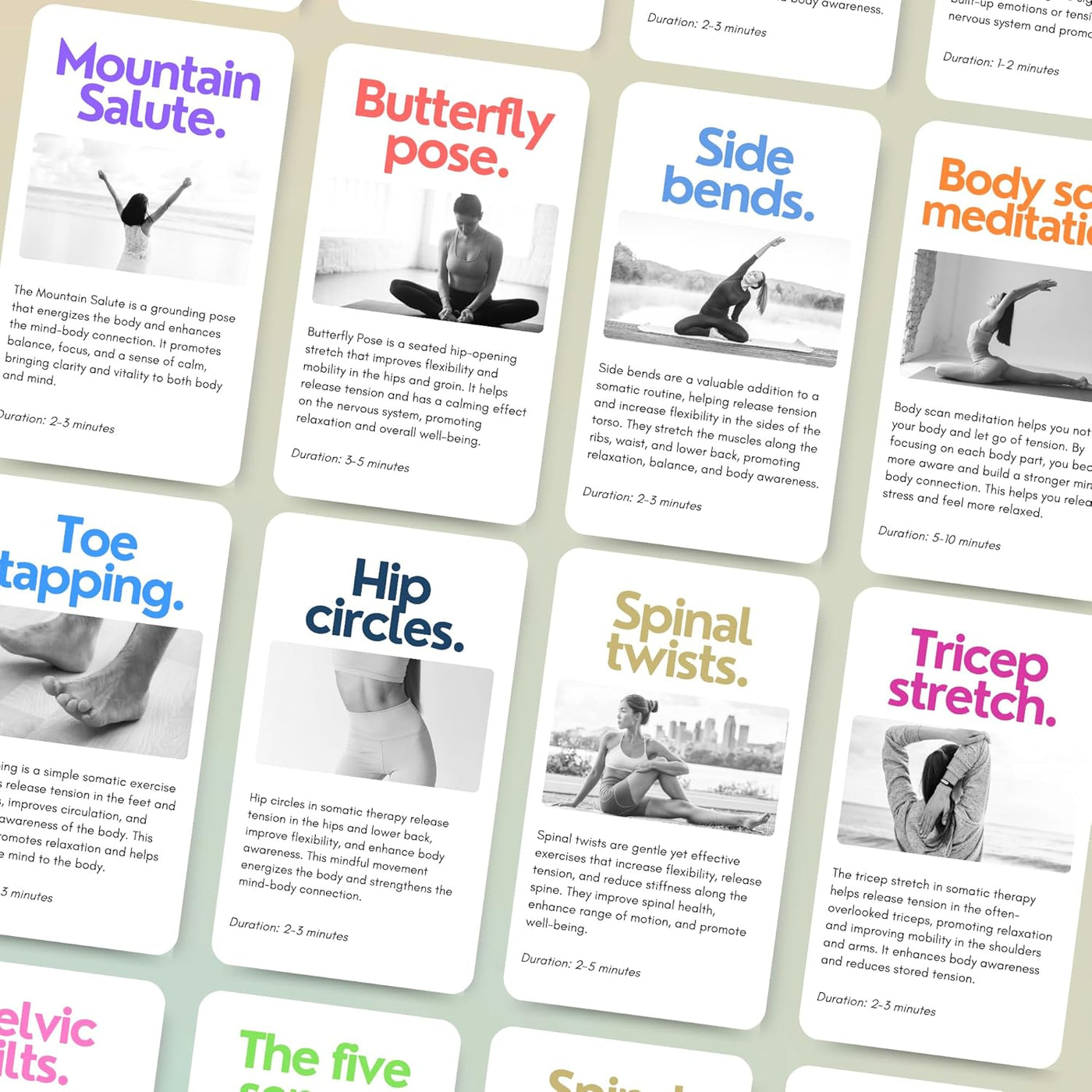 Somatic Therapy Exercise Cards: 42 Simple Practices to Reduce Stress, Release Tension, and Reconnect with Your Body Anytime, Anywhere