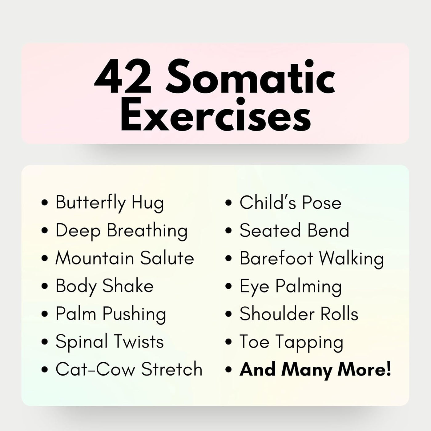 Somatic Therapy Exercise Cards: 42 Simple Practices to Reduce Stress, Release Tension, and Reconnect with Your Body Anytime, Anywhere