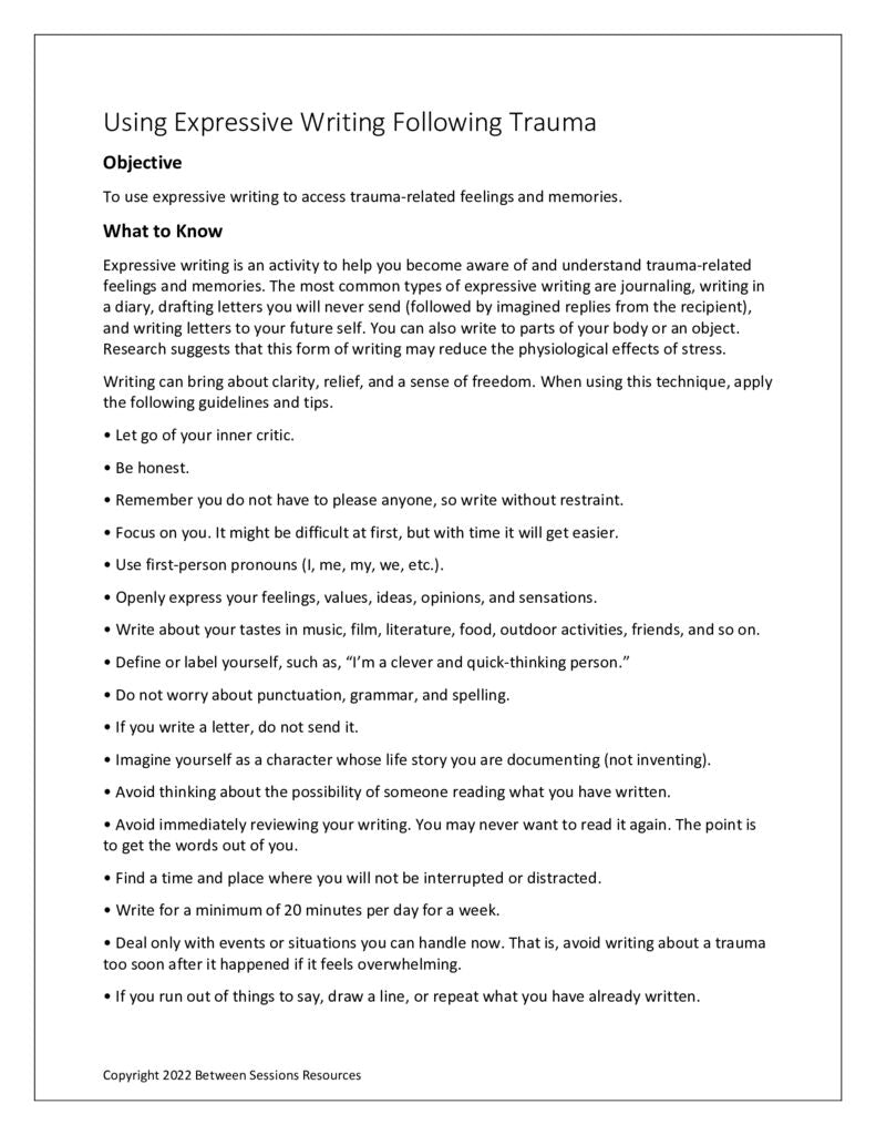 Trauma Informed Writing Examples Using Expressive Writing Following Trauma β The Counseling Store