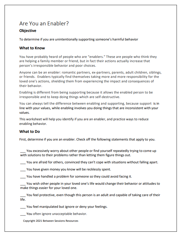Enabling Worksheets How To Avoid Enabling Bad Behavior In Your