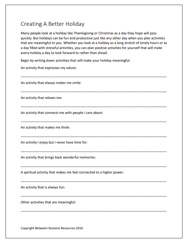 Creating a Better Holiday Worksheet