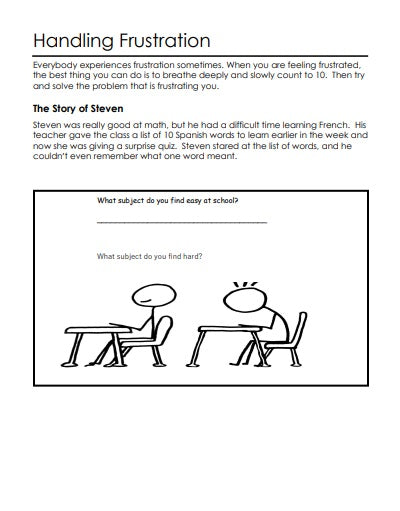 Handling Frustration Worksheet (children)
