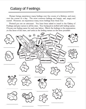 The Galaxy of Feelings Worksheet (children)
