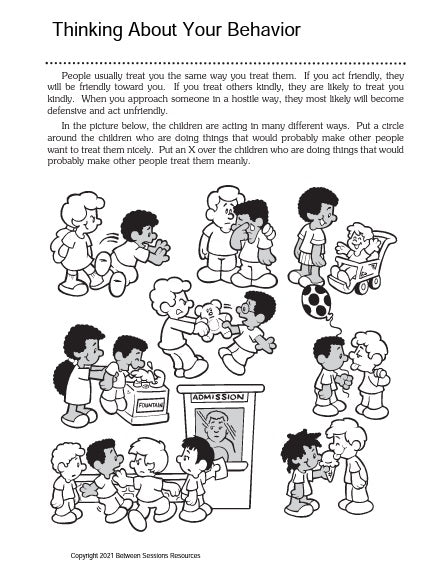 Thinking About Your Behavior (Kids)- Worksheet