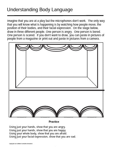Understanding Body Language Worksheet (children) – The Counseling Store